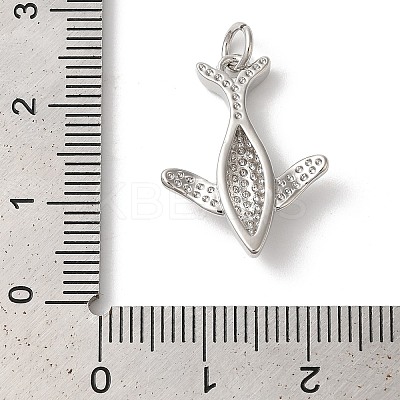 Rack Plating Whale Brass Pendants KK-Z056-04P-1