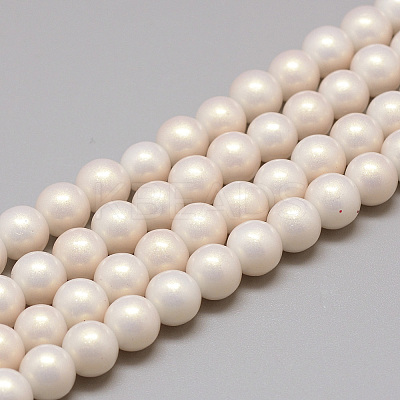 Glass Pearl Beads Strands X-DGLA-S115-8mm-K42-1