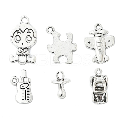 100Pcs 10 Styles Tibetan Style Alloy Cartoon Boy Pendants TIBEP-CJ0002-77-1