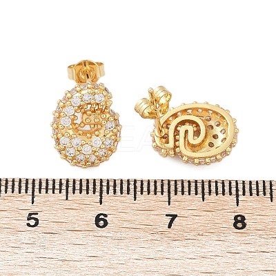 Brass Micro Pave Cubic Zirconia Stud Earrings EJEW-Z091-04G-G-1