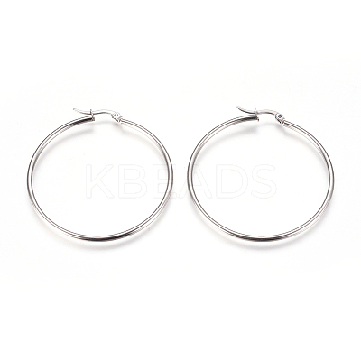Tarnish Resistant 201 Stainless Steel Hoop Earrings EJEW-I232-02C-P-1