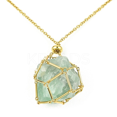304 Stainless Steel Macrame Pouch Braided Gemstone Holder SA-CJ67C5-G-1