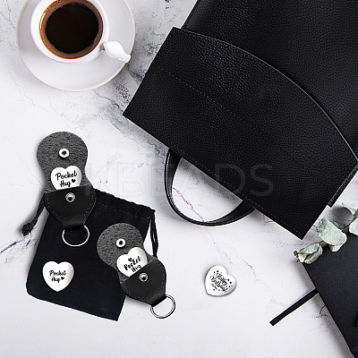 Heart Double-Sided Engraved Stainless Steel Commemorative Decision Maker Coin Set AJEW-GL0002-01L-1