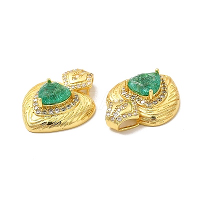 Rack Plating Brass & Rhinestone Pendants KK-H438-07G-03-1