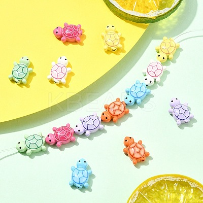 14Pcs 7 Colors Spray Painted Alloy Beads with Glitter Sheet FIND-CJ0003-39-1