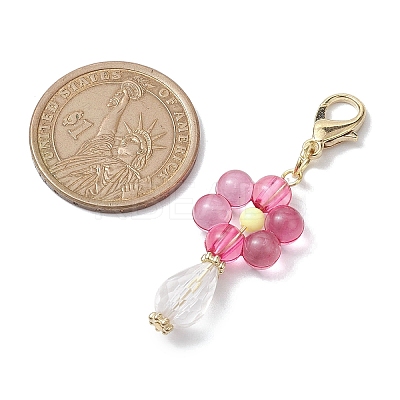Flower Acrylic Pendant Decorations HJEW-JM01879-1