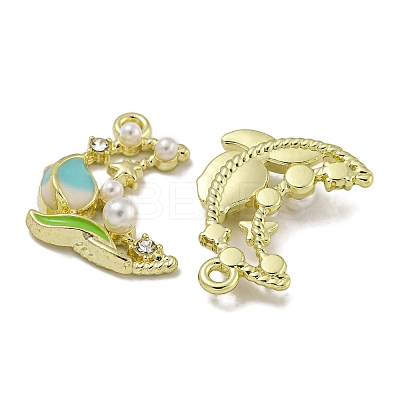 Rack Plating Alloy Enamel Pendants PALLOY-F312-12G-1