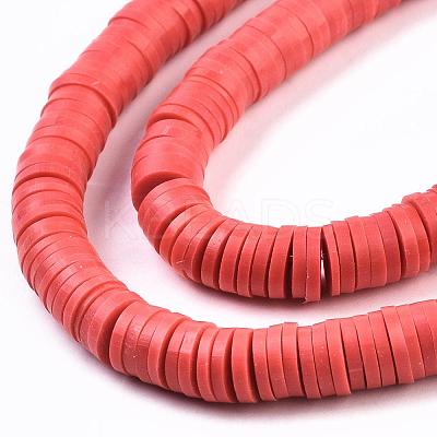 Flat Round Handmade Polymer Clay Beads CLAY-R067-6.0mm-30-1