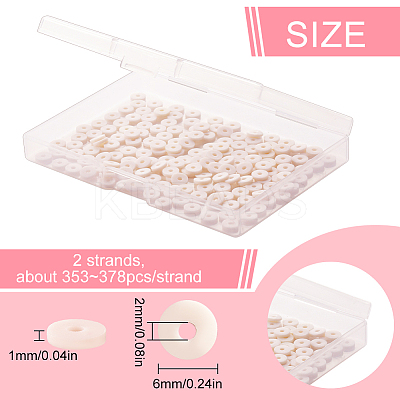 2 Strands Flat Round Handmade Polymer Clay Beads CLAY-SC0001-54B-1