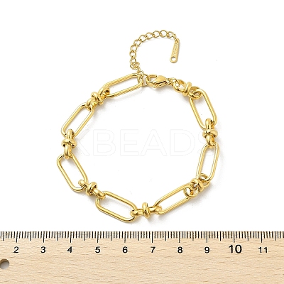 304 Stainless Steel Oval Link Chain Bracelets for Women BJEW-P348-01C-G-1
