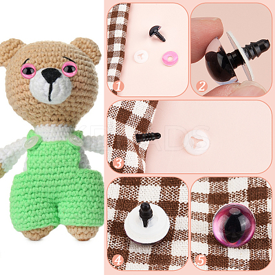 32Pcs 8 Colors ABS Plastic Safety Craft Eye DIY-BBC0002-09B-1
