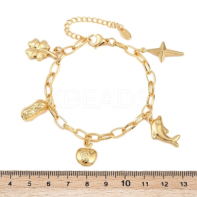 304 Stainless Steel Charm Bracelets BJEW-D359-01G-1