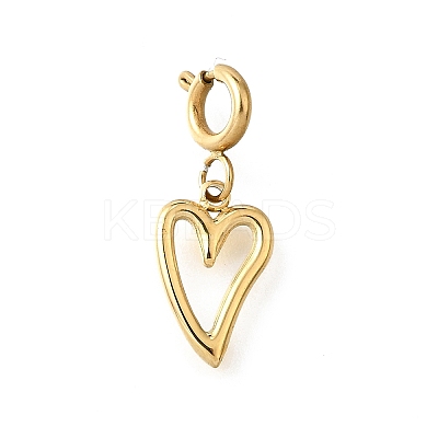 Heart 304 Stainless Steel Pendant Decorations STAS-H202-12G-01-1