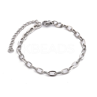 Non-Tarnish 304 Stainless Steel Cable Chain Bracelet for Men Women BJEW-E031-05C-P-1