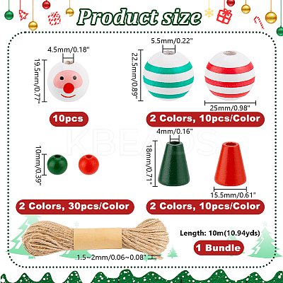 DIY Christmas Snowman Wood Pendant Decoration Making Kit DIY-GA0006-47-1