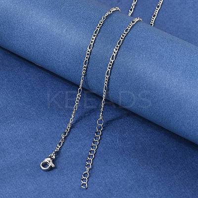 Brass Figaro Chain Necklaces for Women NJEW-B157-02P-1
