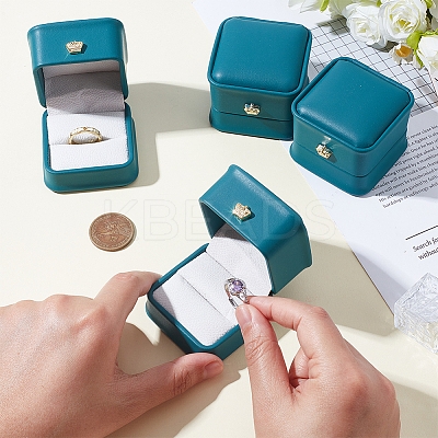 Imitation Leather Covered Plastic Jewelry Ring Boxes OBOX-WH0085-173A-1