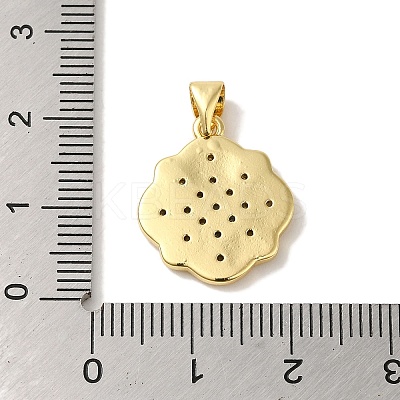 Rack Plating Brass Micro Pave Clear Cubic Zirconia Pendants KK-P267-07G-1
