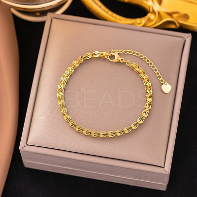 304 Stainless Steel Link Bracelets for Women BJEW-Q040-03G-1