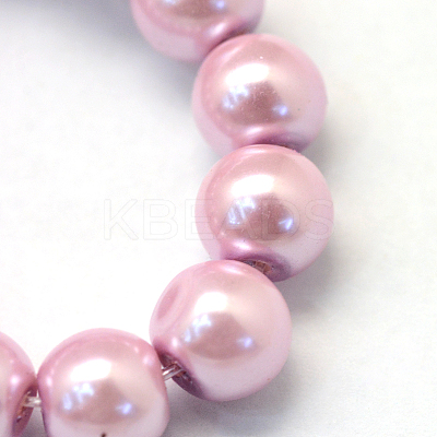 Baking Paint Pearlized Glass Pearl Round Bead Strands X-HY-Q003-4mm-47-1