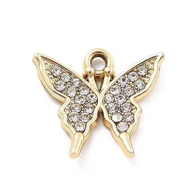 Alloy Rhinestone Pendants FIND-U026-25A-G-1