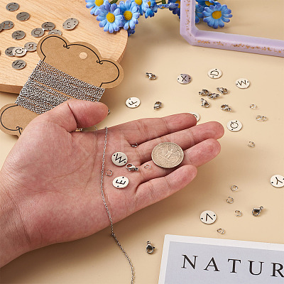 DIY Initial Link Bracelet Making Kit DIY-CF0001-22-1