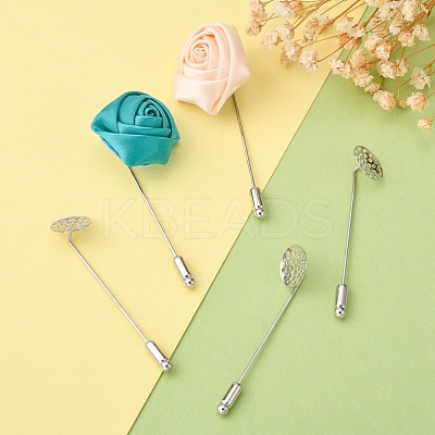 Platinum Brooch DIY Findings Pin Back X-KK307-NF-1