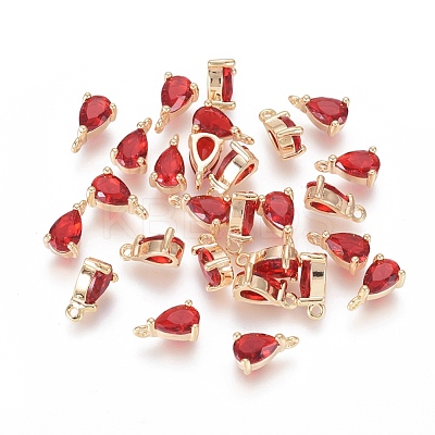 Real 18K Gold Plated Brass Charms ZIRC-L077-016A-G-1