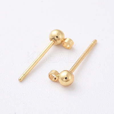 Brass Stud Earring Findings X-KK-N200-096A-1
