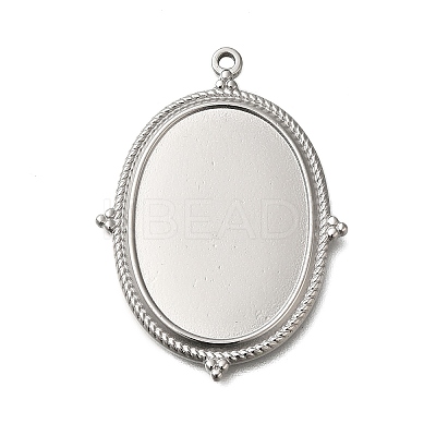 304 Stainless Steel Pendant Cabochon Settings STAS-H225-03P-1