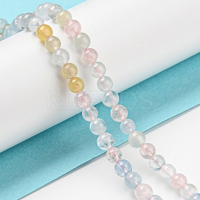 Natural Morganite Beads Strands G-P503-4MM-02-1