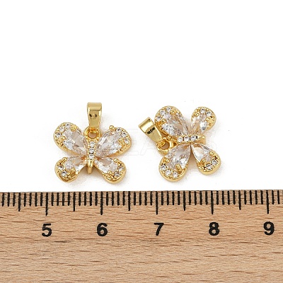 Brass Micro Pave Cubic Zirconia Charms KK-N254-229G-02-1
