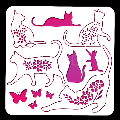 PET Hollow Out Drawing Painting Stencils DIY-WH0405-0093-1