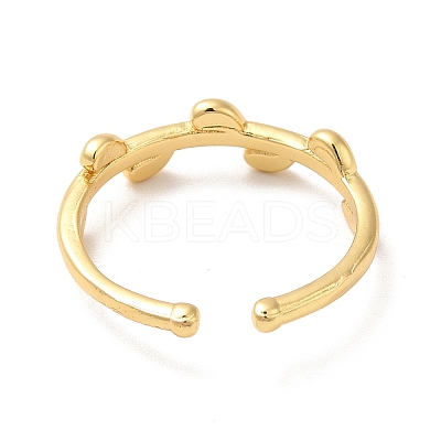 Brass Leaf Open Cuff Ring for Women KK-H434-27G-1