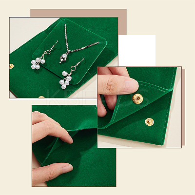 Lint Cloth Jewelry Gift Pouches with Snap Fastener ABAG-WH0045-08B-1