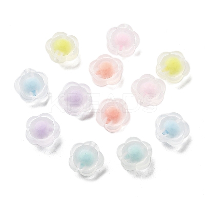 Frosted Transparent Acrylic Beads OACR-A032-16-1