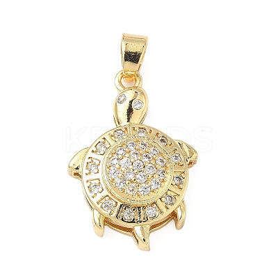 Brass Micro Pave Cubic Zirconia Pendants KK-C105-04G-1