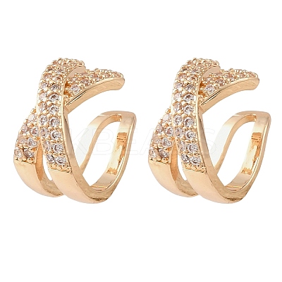 Brass Rhinestone Cuff Errings RB-Z001-03G-1
