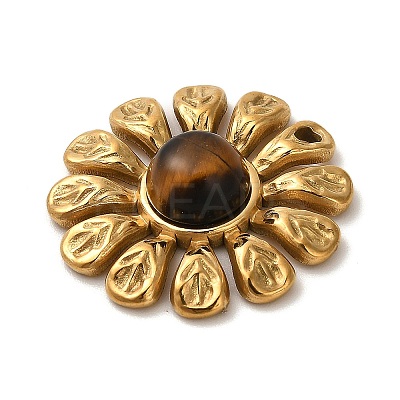 Natural Tiger Eye Flower Pendants STAS-R009-05G-05-1