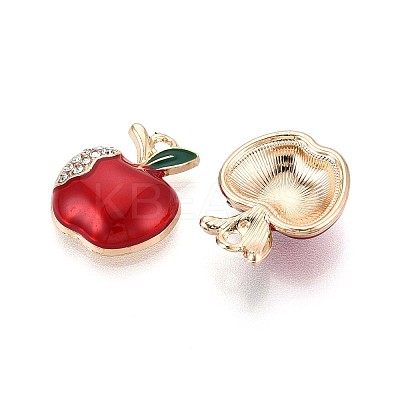 Rack Plating Alloy Crystal Rhinestone Enamel Pendants PALLOY-T091-29C-1