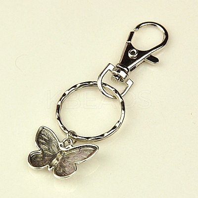 Tibetan Style Butterfly Keychain KEYC-JKC0009-15-1