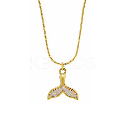 Stylish 304 Stainless Steel Whal Fish Tail Pendant Necklaces for Women's Daily Wear XF5150-2-1