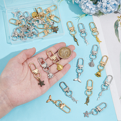 28Pcs 14 Styles Alloy Zipper Puller HJEW-OC00060-1