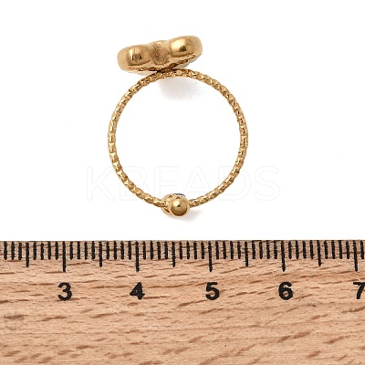 Texture Heart 304 Stainless Steel Finger Rings for Women RJEW-A091-09G-1