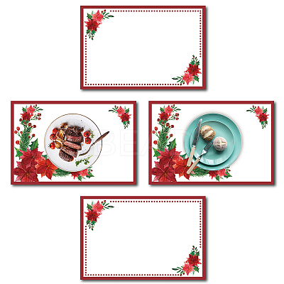 Rectangle with  Flower Pattern Cotton Linen Cloth Table Mat AJEW-WH0196-004-1