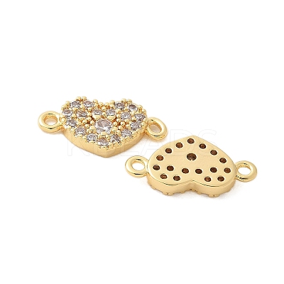 Brass Micro Pave Cubic Zirconia Connector Charms KK-U056-43G-1