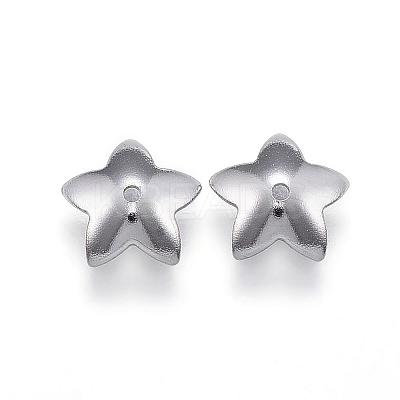 Tarnish Resistant 304 Stainless Steel Flower Bead Caps STAS-G124-28P-1