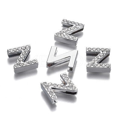 Alloy Letter Slide Charms RB-F034-01Z-P-RS-1