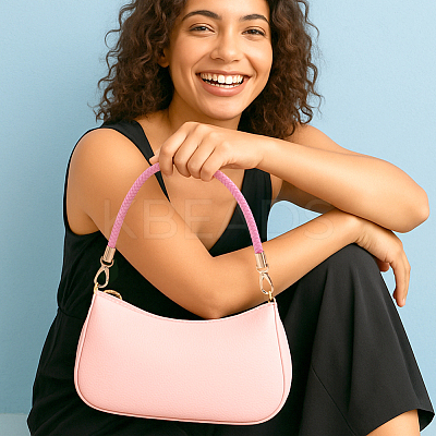 Imitation Leather Braided Round Cord Bag Handles with Zinc Alloy Clasps FIND-WH0126-941C-02-1