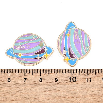 Space Planet Alloy Enamel Cabochons AL-CBA1A6F-07KCG-B-1